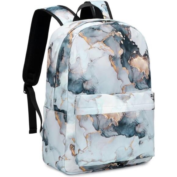 Backpacks for Girls, Marble Girls Backpack with Lunch Box Kids School - Picture 2 of 8